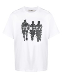 T-shirt girocollo stampata bianca e nera di Misbhv