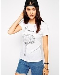 T-shirt girocollo stampata bianca e nera di MIU