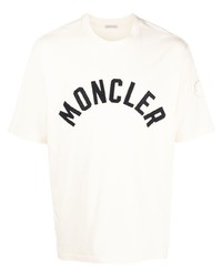 T-shirt girocollo stampata bianca e nera di MONCLE