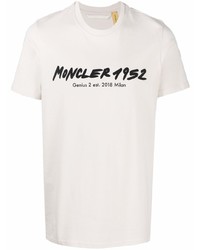 T-shirt girocollo stampata bianca e nera di Moncler Genius 1952
