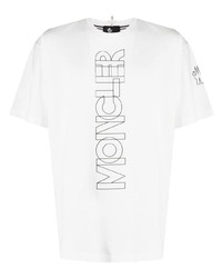 T-shirt girocollo stampata bianca e nera di MONCLER GRENOBLE