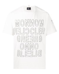 T-shirt girocollo stampata bianca e nera di MONCLER GRENOBLE