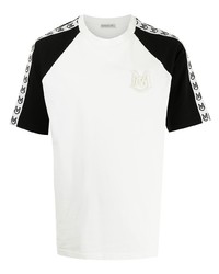 T-shirt girocollo stampata bianca e nera di Moncler