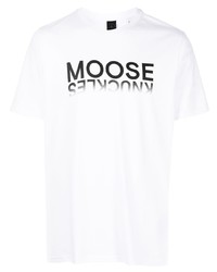 T-shirt girocollo stampata bianca e nera di Moose Knuckles