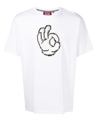 T-shirt girocollo stampata bianca e nera di Mostly Heard Rarely Seen 8-Bit
