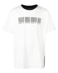 T-shirt girocollo stampata bianca e nera di Mostly Heard Rarely Seen