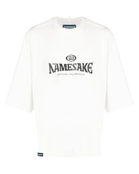 T-shirt girocollo stampata bianca e nera di NAMESAKE
