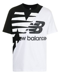 T-shirt girocollo stampata bianca e nera di New Balance