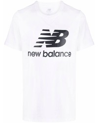 T-shirt girocollo stampata bianca e nera di New Balance