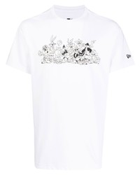 T-shirt girocollo stampata bianca e nera di New Era Cap