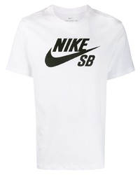 T-shirt girocollo stampata bianca e nera di Nike