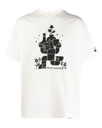 T-shirt girocollo stampata bianca e nera di Nike