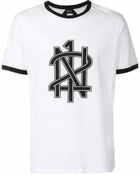 T-shirt girocollo stampata bianca e nera di No.21