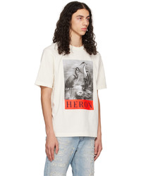 T-shirt girocollo stampata bianca e nera di Heron Preston