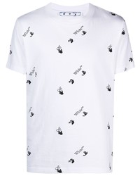 T-shirt girocollo stampata bianca e nera di Off-White