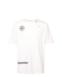 T-shirt girocollo stampata bianca e nera di Off-White