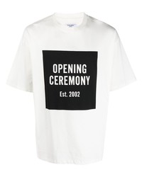 T-shirt girocollo stampata bianca e nera di Opening Ceremony