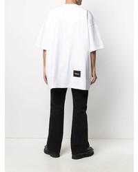 T-shirt girocollo stampata bianca e nera di We11done