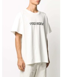 T-shirt girocollo stampata bianca e nera di Vyner Articles