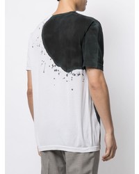 T-shirt girocollo stampata bianca e nera di Kiton