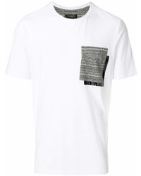 T-shirt girocollo stampata bianca e nera di Paolo Pecora