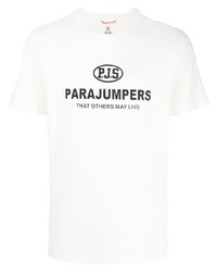 T-shirt girocollo stampata bianca e nera di Parajumpers