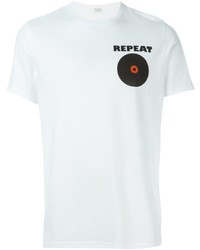 T-shirt girocollo stampata bianca e nera di Paul Smith