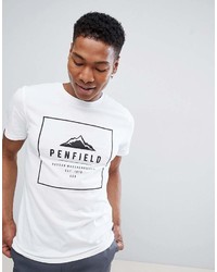 T-shirt girocollo stampata bianca e nera di Penfield