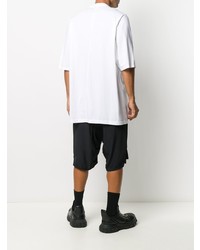 T-shirt girocollo stampata bianca e nera di Rick Owens DRKSHDW