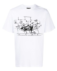 T-shirt girocollo stampata bianca e nera di Perks And Mini