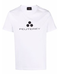 T-shirt girocollo stampata bianca e nera di Peuterey