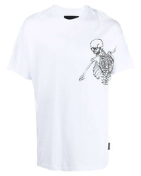 T-shirt girocollo stampata bianca e nera di Philipp Plein