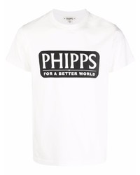 T-shirt girocollo stampata bianca e nera di Phipps