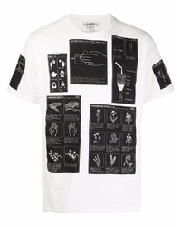 T-shirt girocollo stampata bianca e nera di Phipps