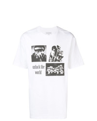 T-shirt girocollo stampata bianca e nera di Pleasures