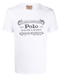 T-shirt girocollo stampata bianca e nera di Polo Ralph Lauren