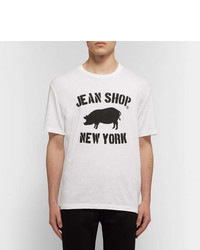 T-shirt girocollo stampata bianca e nera di Jean Shop