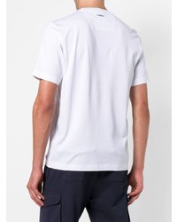 T-shirt girocollo stampata bianca e nera di Z Zegna