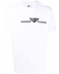 T-shirt girocollo stampata bianca e nera di Prmtvo