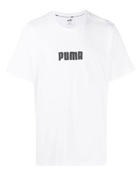 T-shirt girocollo stampata bianca e nera di Puma