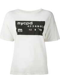 T-shirt girocollo stampata bianca e nera di R 13