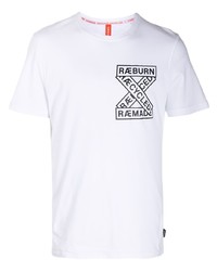 T-shirt girocollo stampata bianca e nera di Raeburn