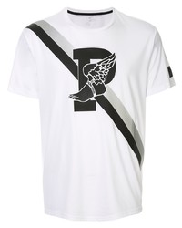 T-shirt girocollo stampata bianca e nera di Ralph Lauren Collection