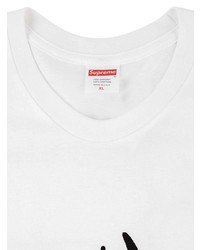 T-shirt girocollo stampata bianca e nera di Supreme