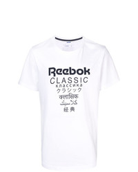 T-shirt girocollo stampata bianca e nera di Reebok