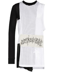 T-shirt girocollo stampata bianca e nera di Rick Owens