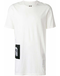 T-shirt girocollo stampata bianca e nera di Rick Owens