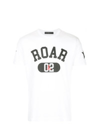 T-shirt girocollo stampata bianca e nera di Roar