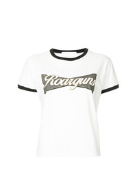 T-shirt girocollo stampata bianca e nera di Roarguns