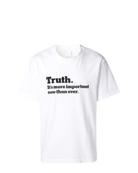 T-shirt girocollo stampata bianca e nera di Sacai